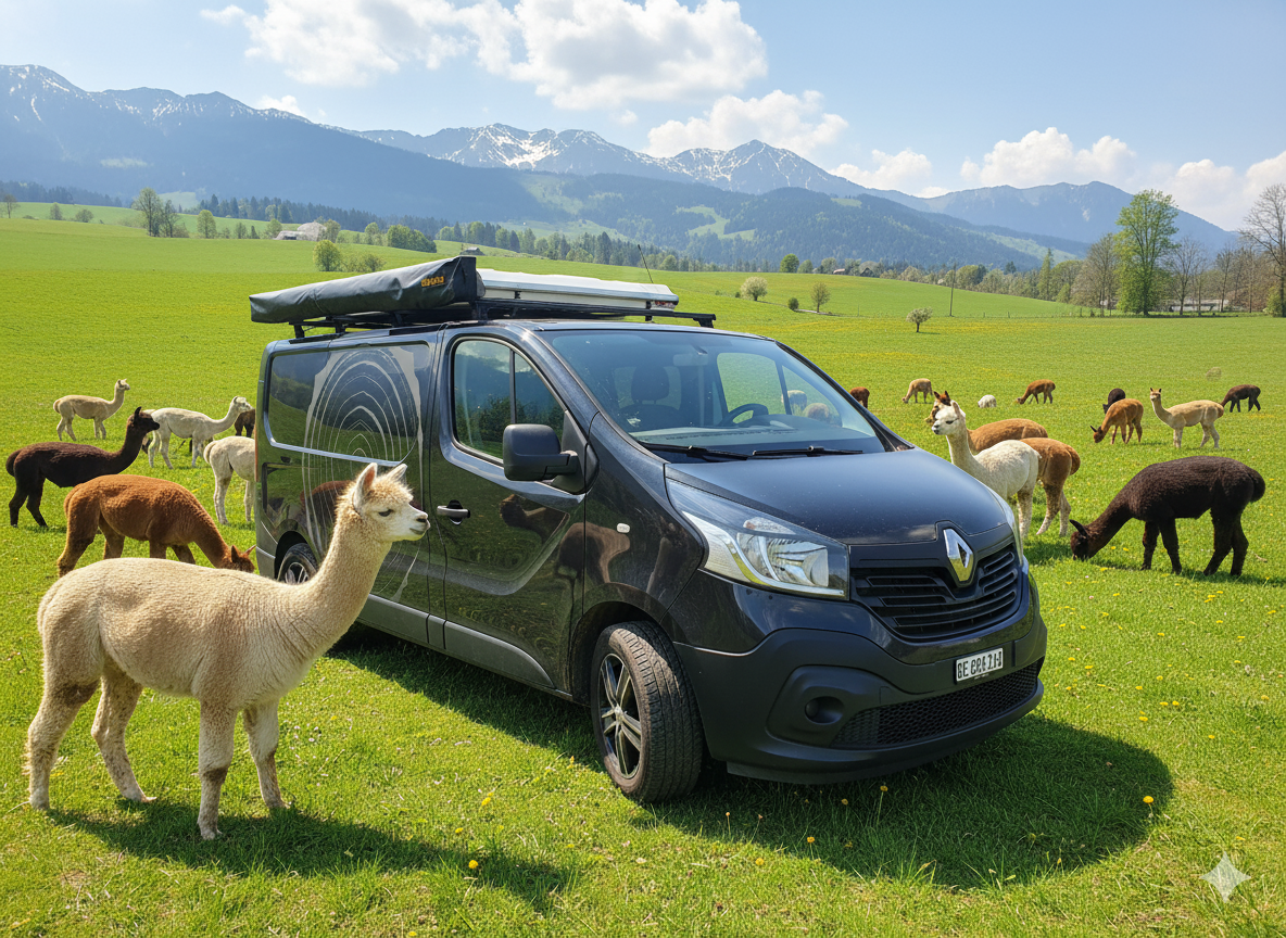 Unser Alpaka-Express ist bereit